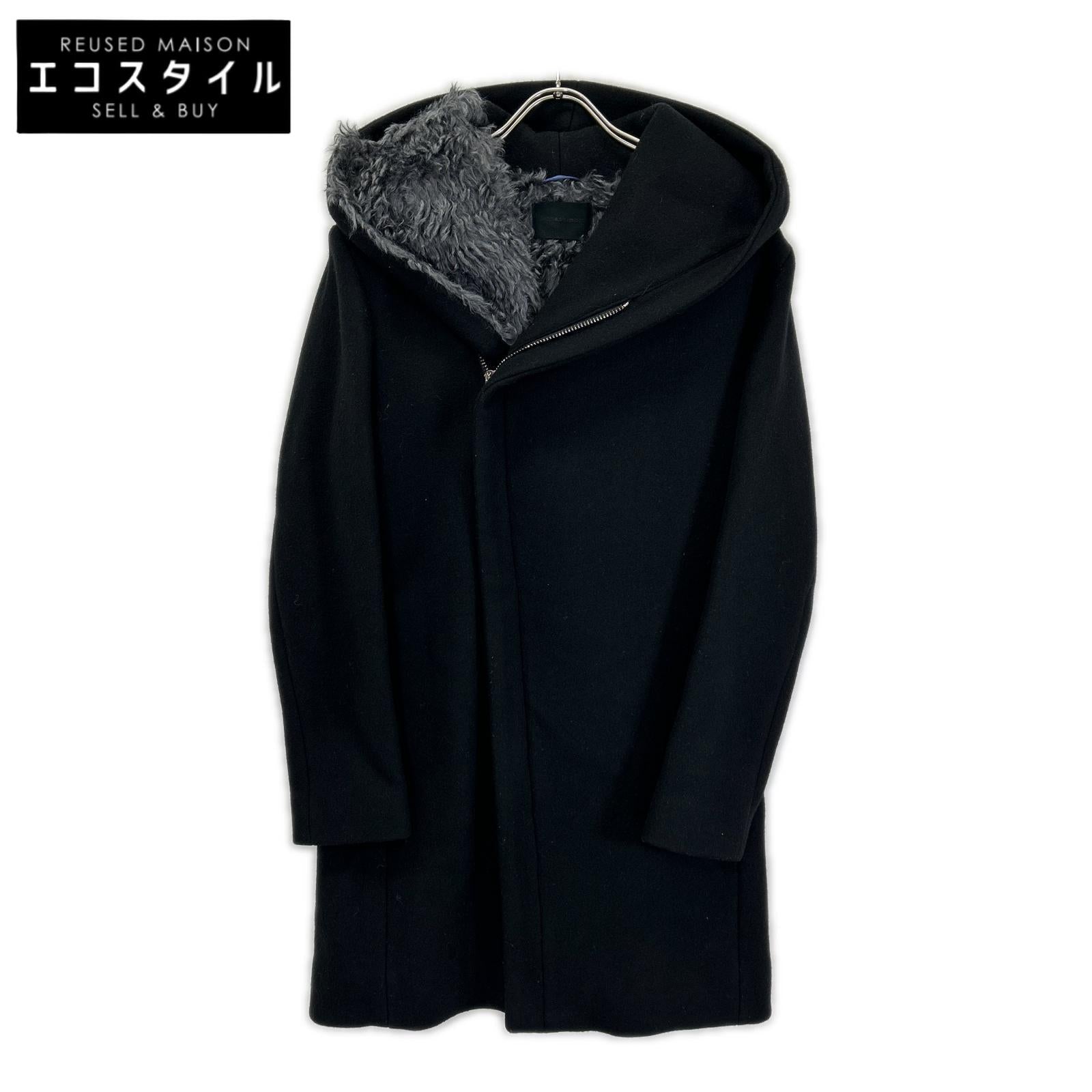 jun hashimoto ジュンハシモト ×STEIFF 1011820006 ブラック WRAP HOODED COAT コート