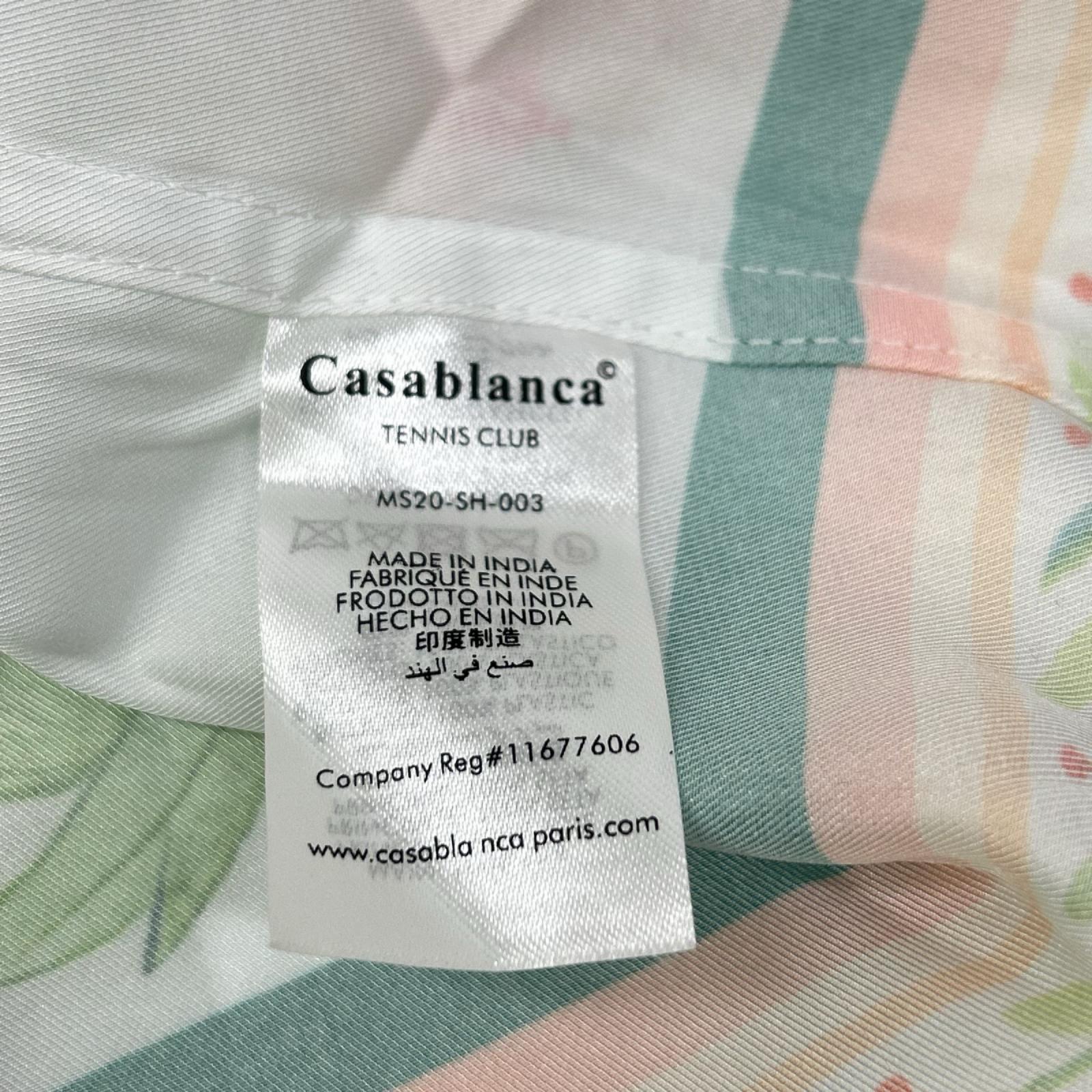 CASABLANCA カサブランカ MS20-SH-003 ホワイト シルク L'Arche Fleurie 総柄 S/Sシャツ トップス