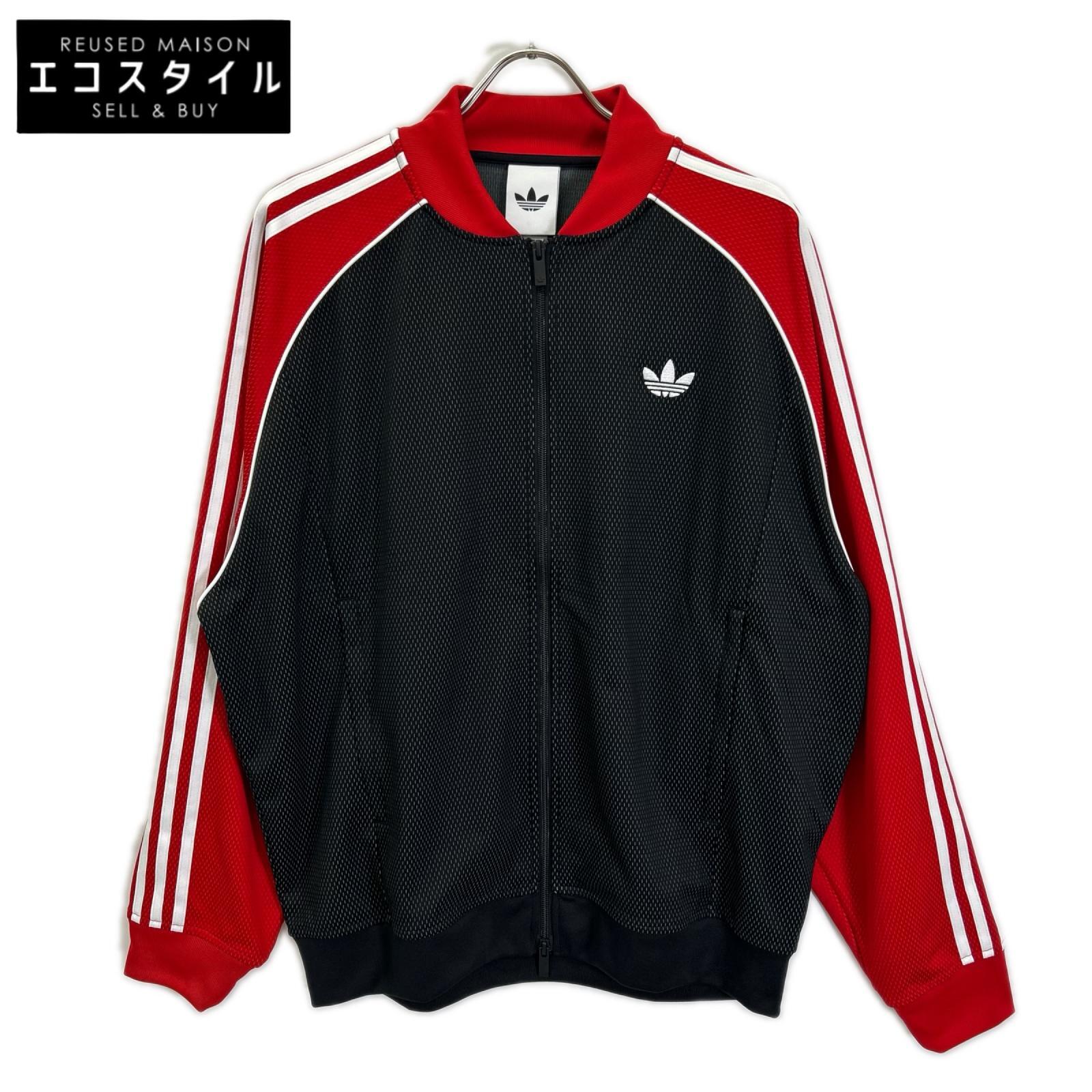 adidas アディダス KE0115 レッド×ブラック ルーズメッシュトラックトップ ジャケット