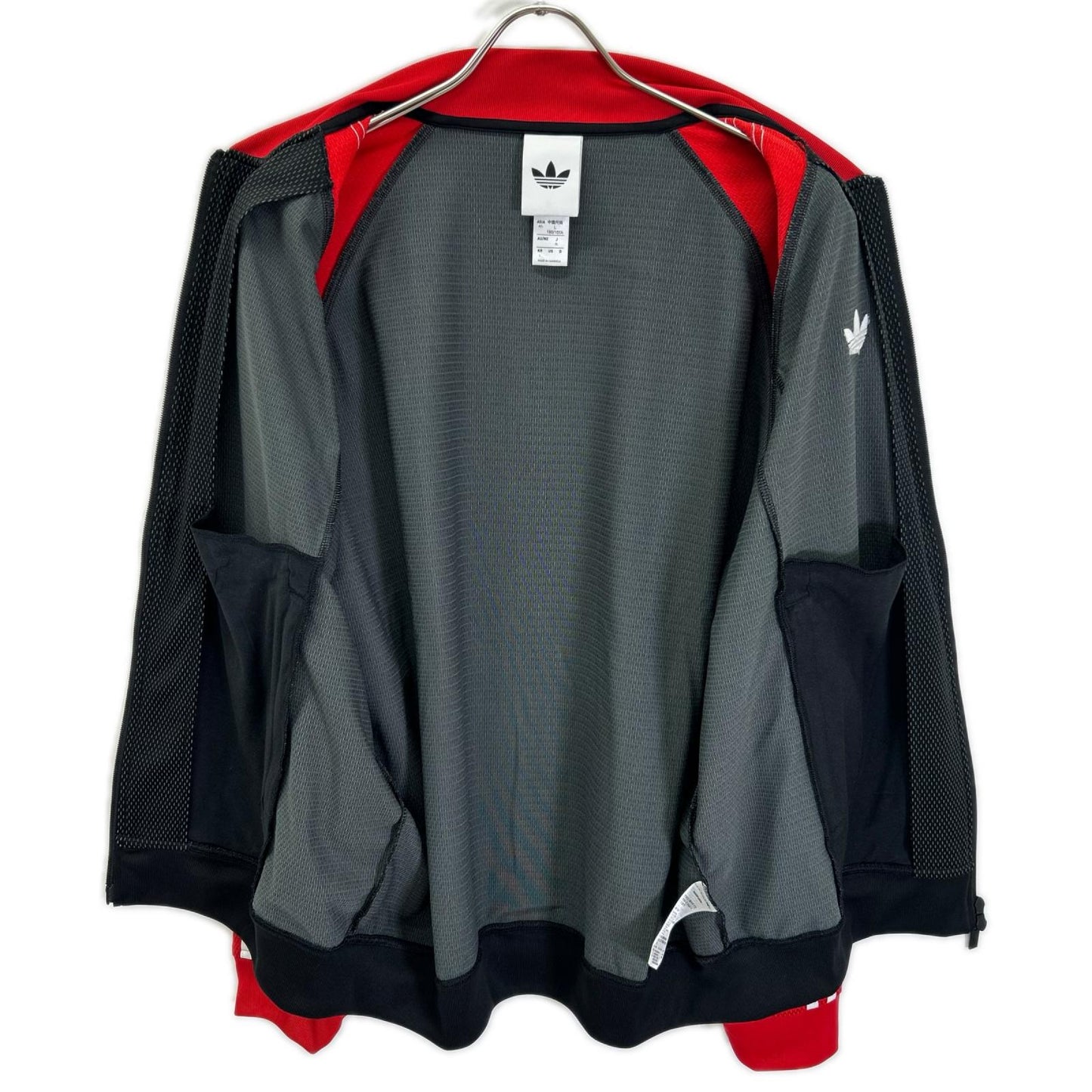 adidas アディダス KE0115 レッド×ブラック ルーズメッシュトラックトップ ジャケット