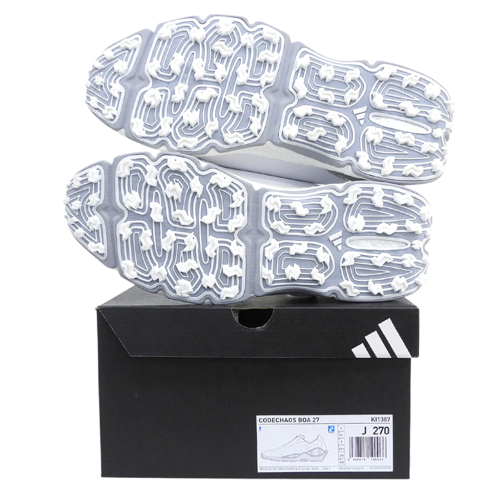 adidas アディダス 新品同様 コードカオス 27 ボア CODECHAOS BOA ゴルフシューズ メンズ ホワイト×シルバー 27.0cm KI1387 シューズ