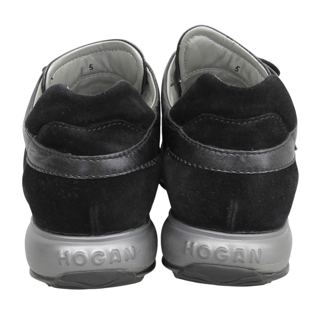 HOGAN ホーガン レザー スエード切替 スニーカー シューズ メンズ 黒 ブラック 5 シューズ