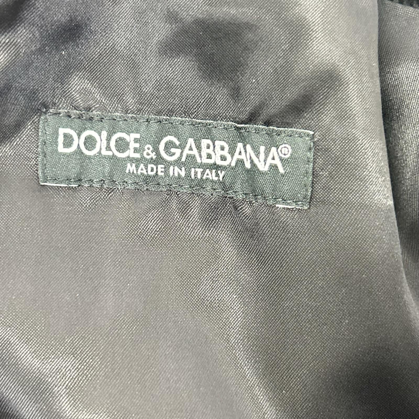 DOLCE&GABBANA ドルチェアンドガッバーナ G7152T ブラック×グレー コーデュロイ ニット切替 ベスト ベスト