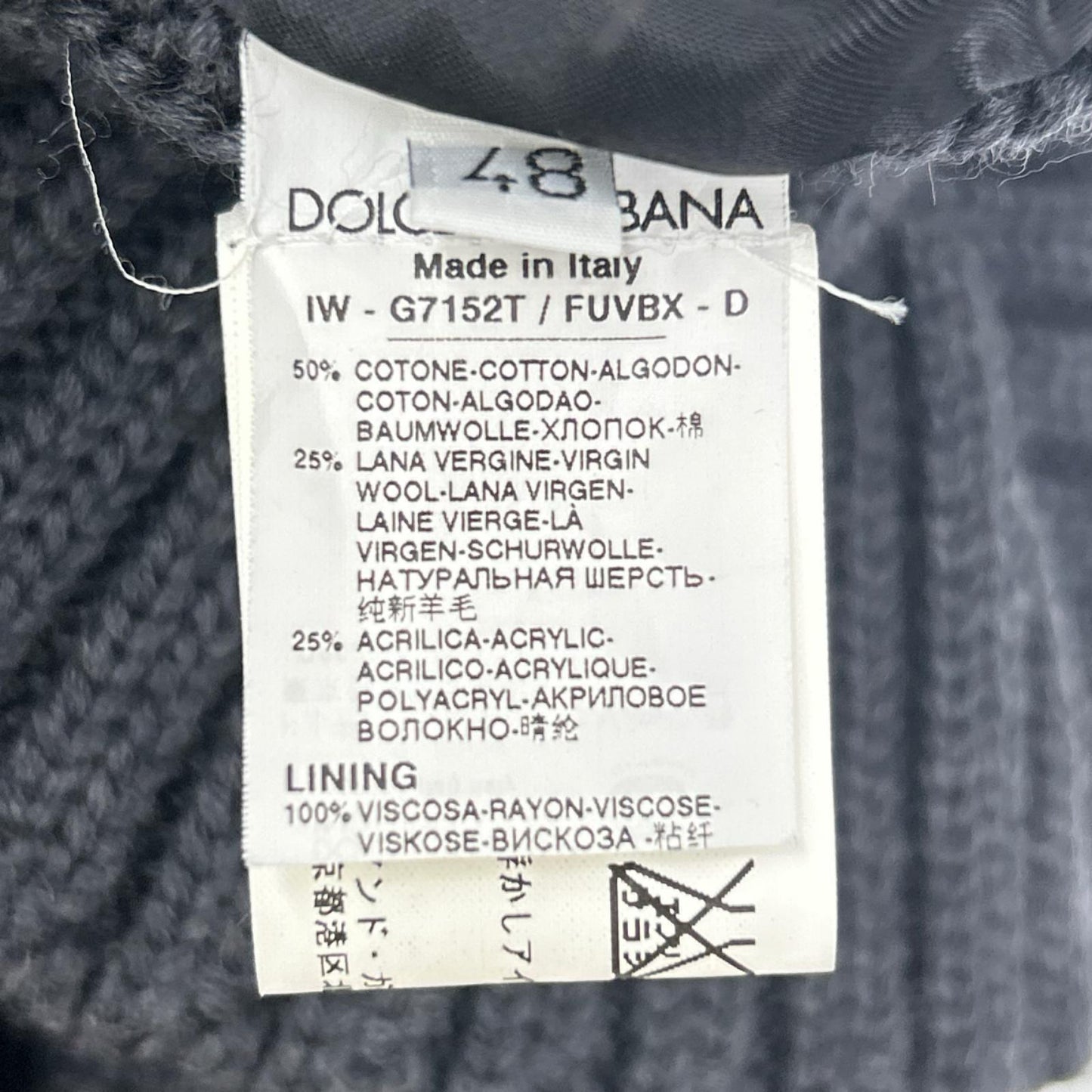 DOLCE&GABBANA ドルチェアンドガッバーナ G7152T ブラック×グレー コーデュロイ ニット切替 ベスト ベスト