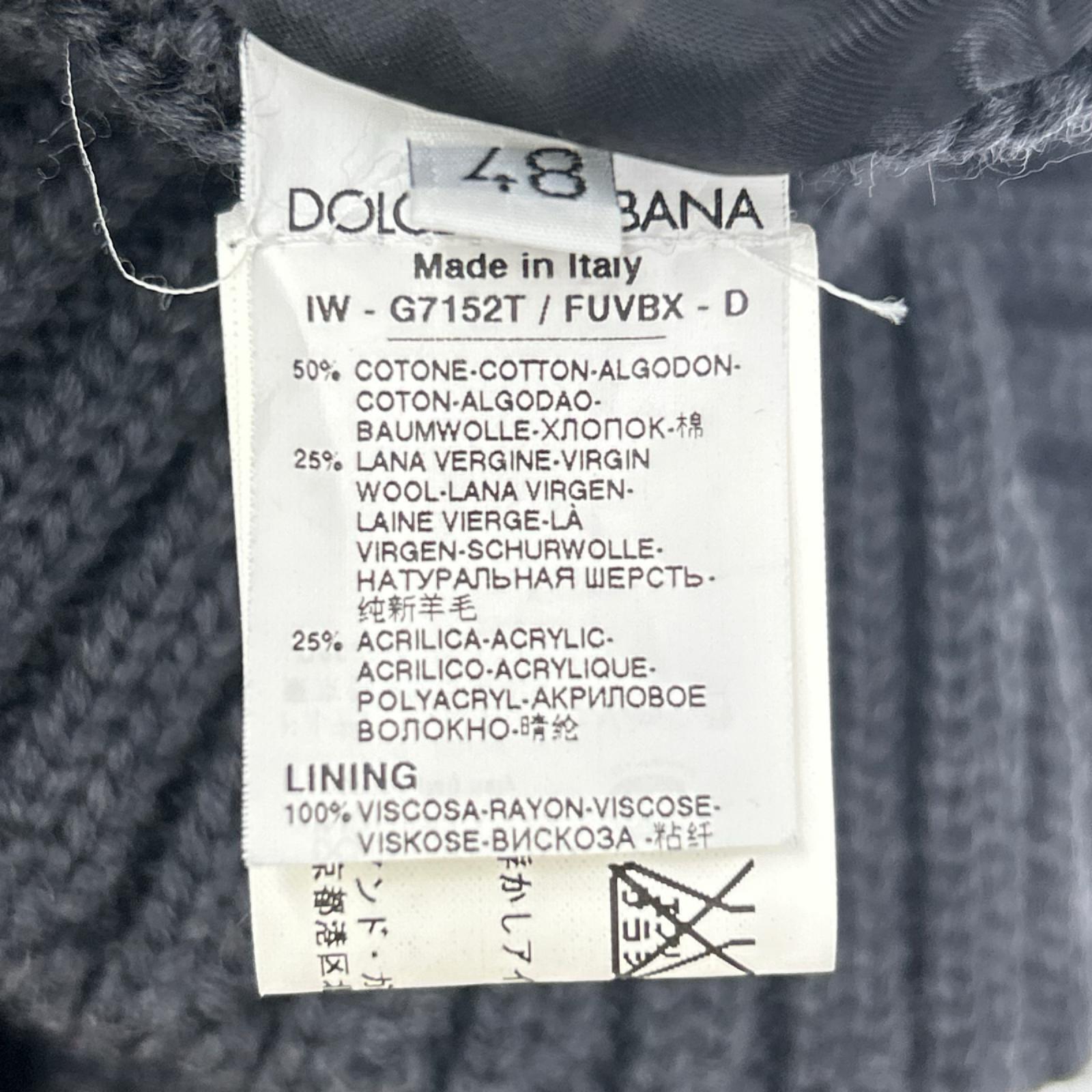 DOLCE&GABBANA ドルチェアンドガッバーナ G7152T ブラック×グレー コーデュロイ ニット切替 ベスト ベスト