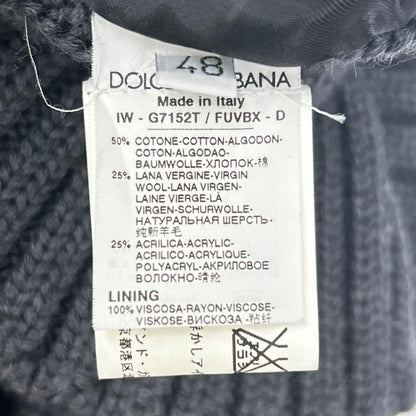 DOLCE&GABBANA ドルチェアンドガッバーナ G7152T ブラック×グレー コーデュロイ ニット切替 ベスト ベスト