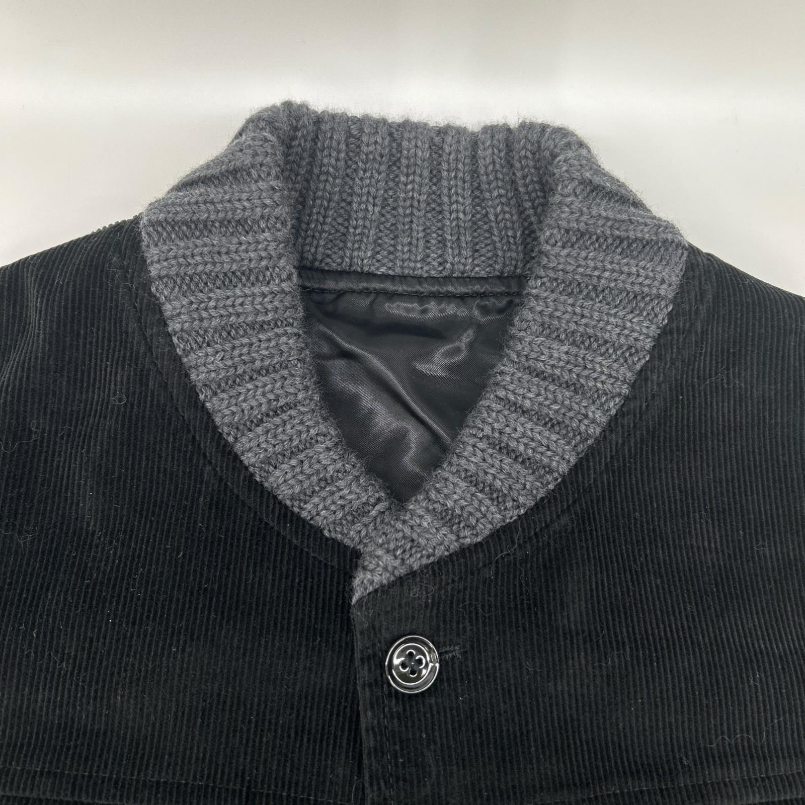 DOLCE&GABBANA ドルチェアンドガッバーナ G7152T ブラック×グレー コーデュロイ ニット切替 ベスト ベスト