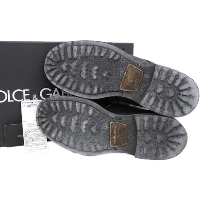 DOLCE&GABBANA ドルチェアンドガッバーナ 4ホール レザー シューズ メンズ 黒 ブラック 6 シューズ