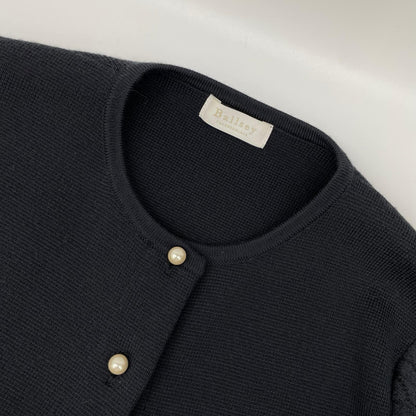 BALLSEY ボールジー 11-02-24-02103 グレー ウールコットンパールコンビ クルーネックカーディガン トップス