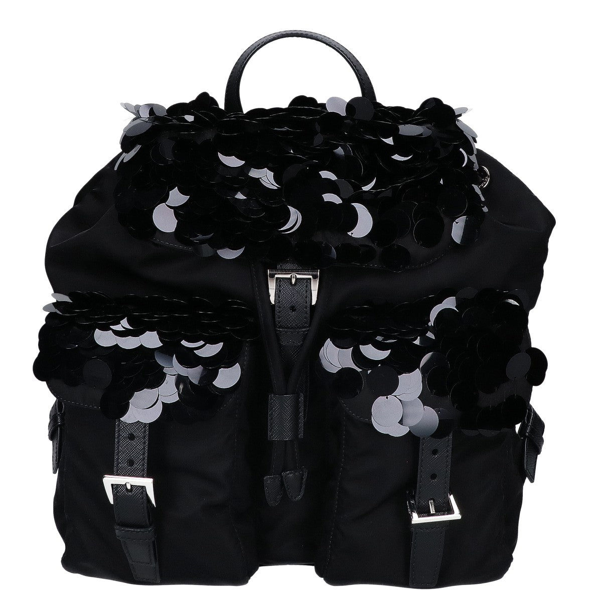 PRADA プラダ 美品 1BZ811 ナイロン スパンコール バックパック リュック バックパック
