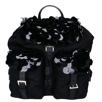 PRADA プラダ 美品 1BZ811 ナイロン スパンコール バックパック リュック バックパック
