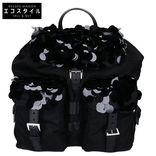 PRADA プラダ 美品 1BZ811 ナイロン スパンコール バックパック リュック バックパック
