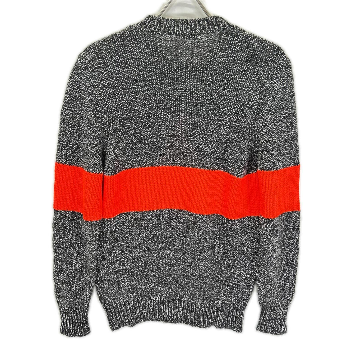 DIESEL ディーゼル グレー×オレンジ ダイヤモンドパターン クルーネックニット トップス