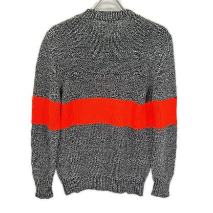 DIESEL ディーゼル グレー×オレンジ ダイヤモンドパターン クルーネックニット トップス