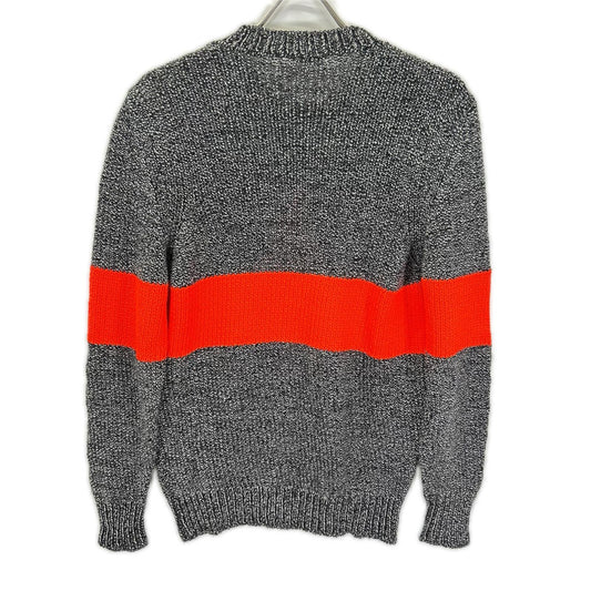 DIESEL ディーゼル グレー×オレンジ ダイヤモンドパターン クルーネックニット トップス