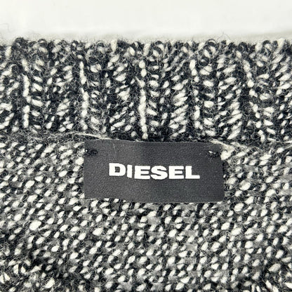 DIESEL ディーゼル グレー×オレンジ ダイヤモンドパターン クルーネックニット トップス