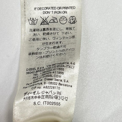 DIESEL ディーゼル グレー×オレンジ ダイヤモンドパターン クルーネックニット トップス