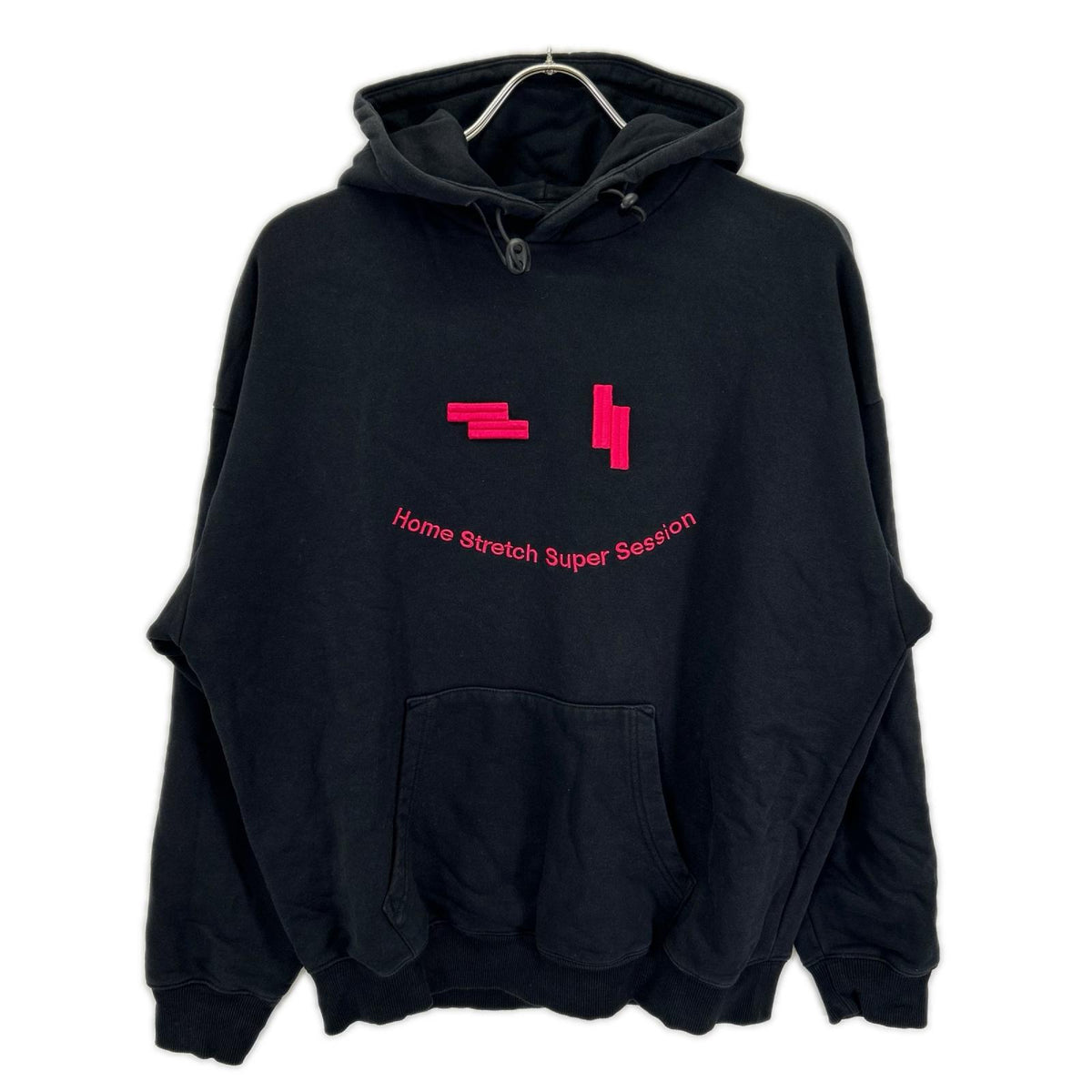 DIESEL ディーゼル ブラック×ピンク コットン 刺繍パーカー トップス