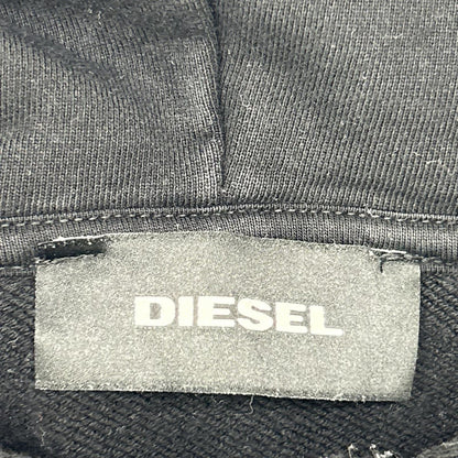 DIESEL ディーゼル ブラック×ピンク コットン 刺繍パーカー トップス
