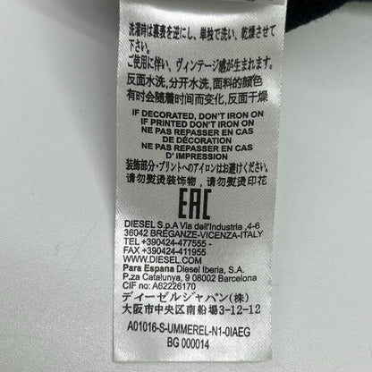 DIESEL ディーゼル ブラック×ピンク コットン 刺繍パーカー トップス
