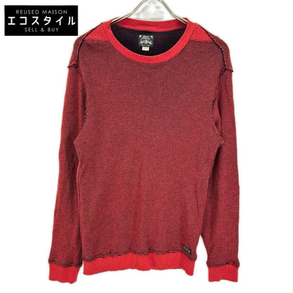 DIESEL ディーゼル 00s レッド×ブラック アーカイブ サーマルL/Sシャツ トップス