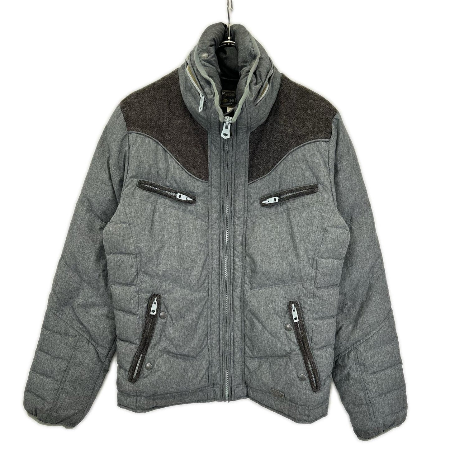 DIESEL ディーゼル グレー 切り替えデザイン ダウンジャケット ジャケット
