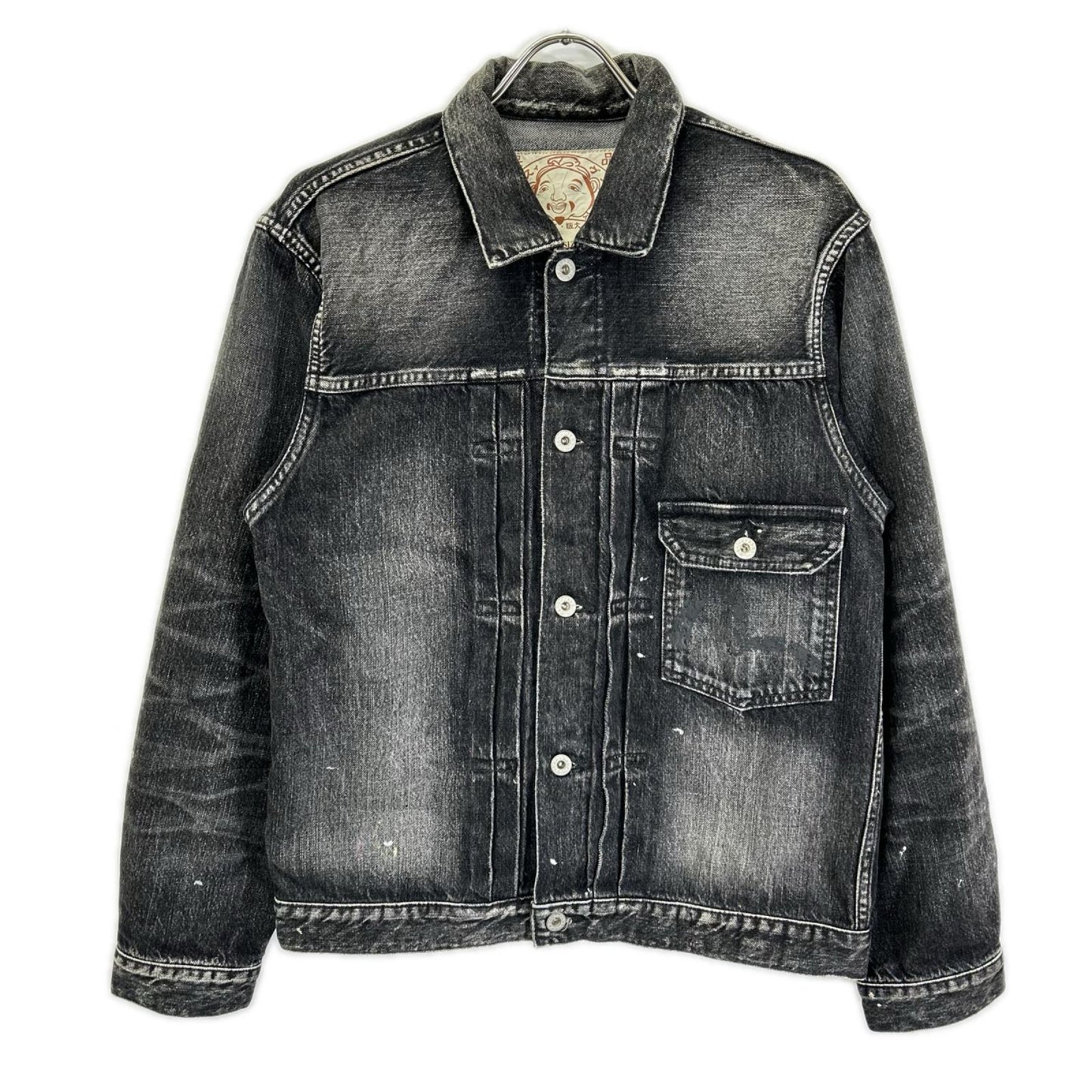EVISU エヴィス 2ESEJM5DJ6003XXDN ブラック カモメプリント レギュラーフィット デニムトラッカージャケット ジャケット