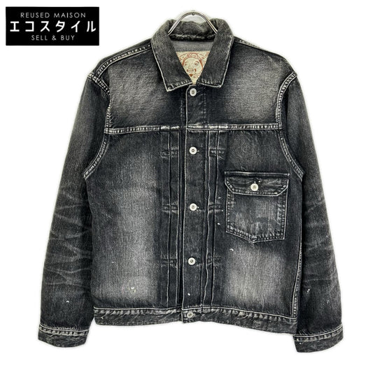 EVISU エヴィス 2ESEJM5DJ6003XXDN ブラック カモメプリント レギュラーフィット デニムトラッカージャケット ジャケット