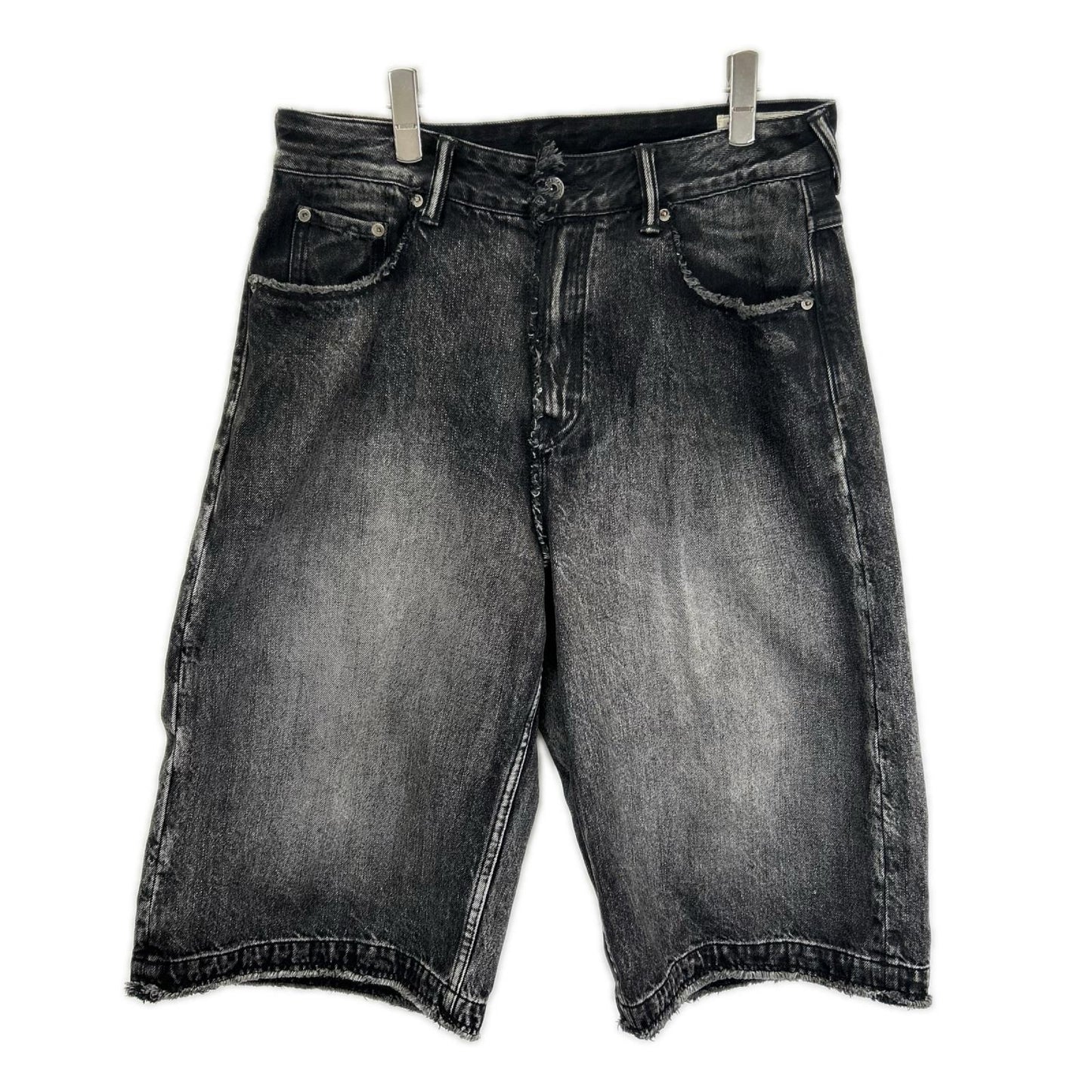 EVISU エヴィス 2EAHTM5DS7007FFDN ブラック ディストレスド大黒プリント ファッションフィット デニムショーツ パンツ ボトムス