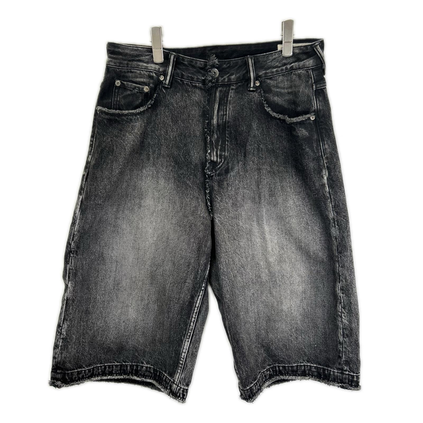 EVISU エヴィス 2EAHTM5DS7007FFDN ブラック ディストレスド大黒プリント ファッションフィット デニムショーツ パンツ ボトムス