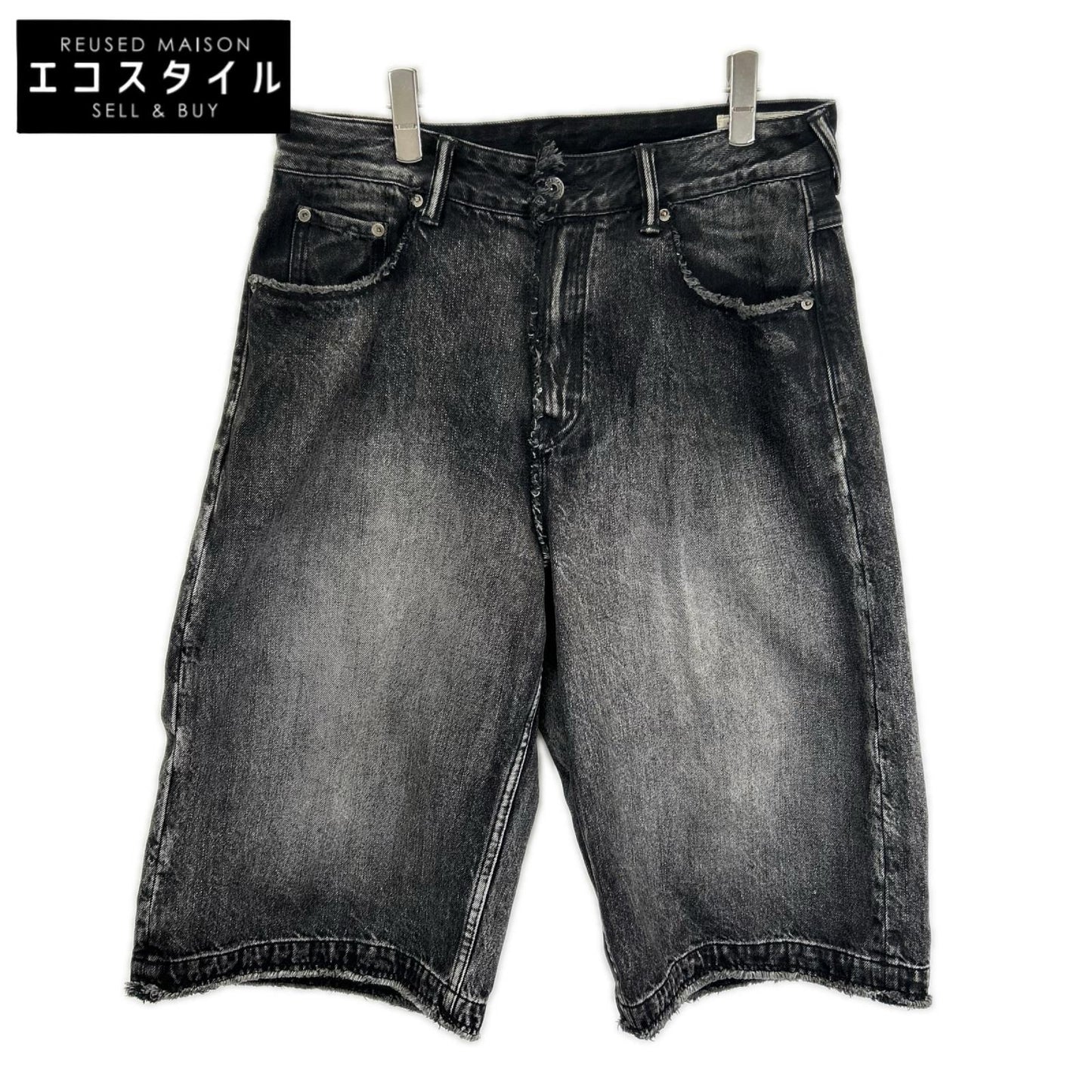EVISU エヴィス 2EAHTM5DS7007FFDN ブラック ディストレスド大黒プリント ファッションフィット デニムショーツ パンツ ボトムス