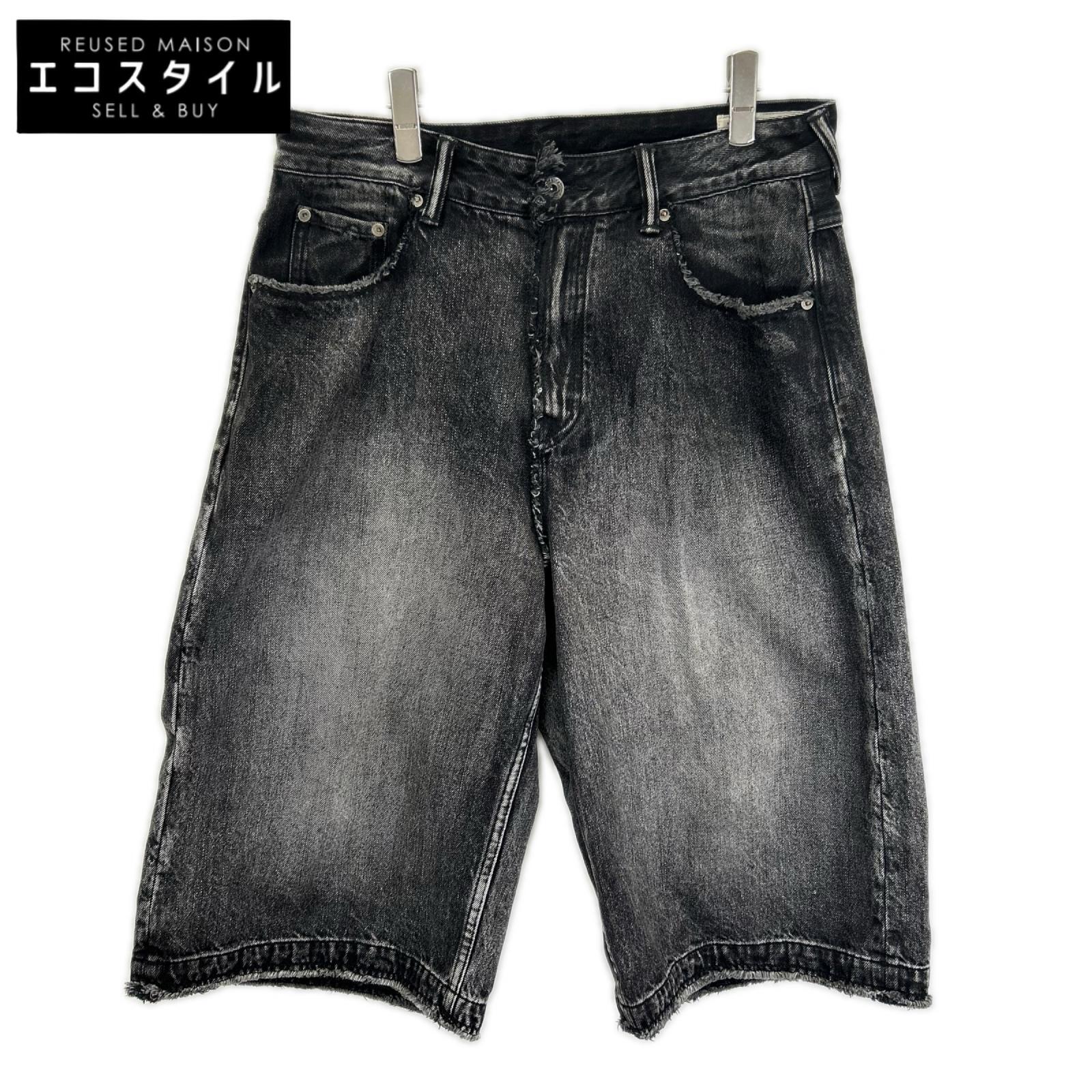 EVISU エヴィス 2EAHTM5DS7007FFDN ブラック ディストレスド大黒プリント ファッションフィット デニムショーツ パンツ ボトムス