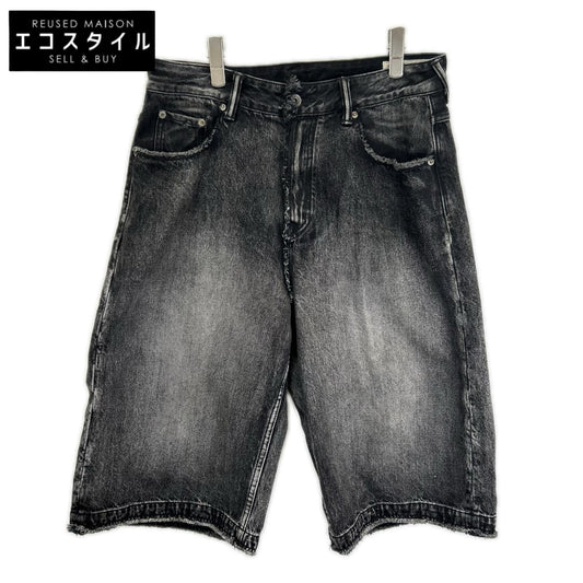 EVISU エヴィス 2EAHTM5DS7007FFDN ブラック ディストレスド大黒プリント ファッションフィット デニムショーツ パンツ ボトムス