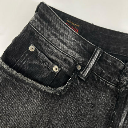 EVISU エヴィス 2EAHTM5DS7007FFDN ブラック ディストレスド大黒プリント ファッションフィット デニムショーツ パンツ ボトムス