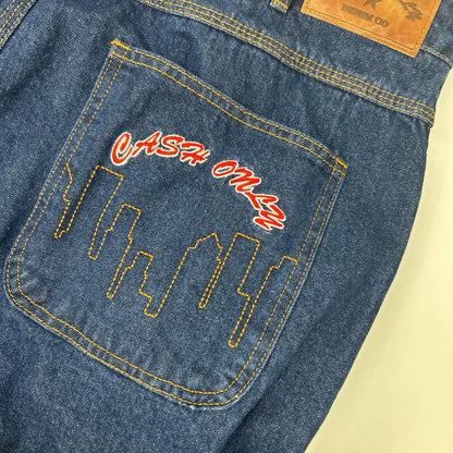 CASH ONLY キャッシュオンリー インディゴ Logo Baggy Denim Jeans デニムパンツ ボトムス