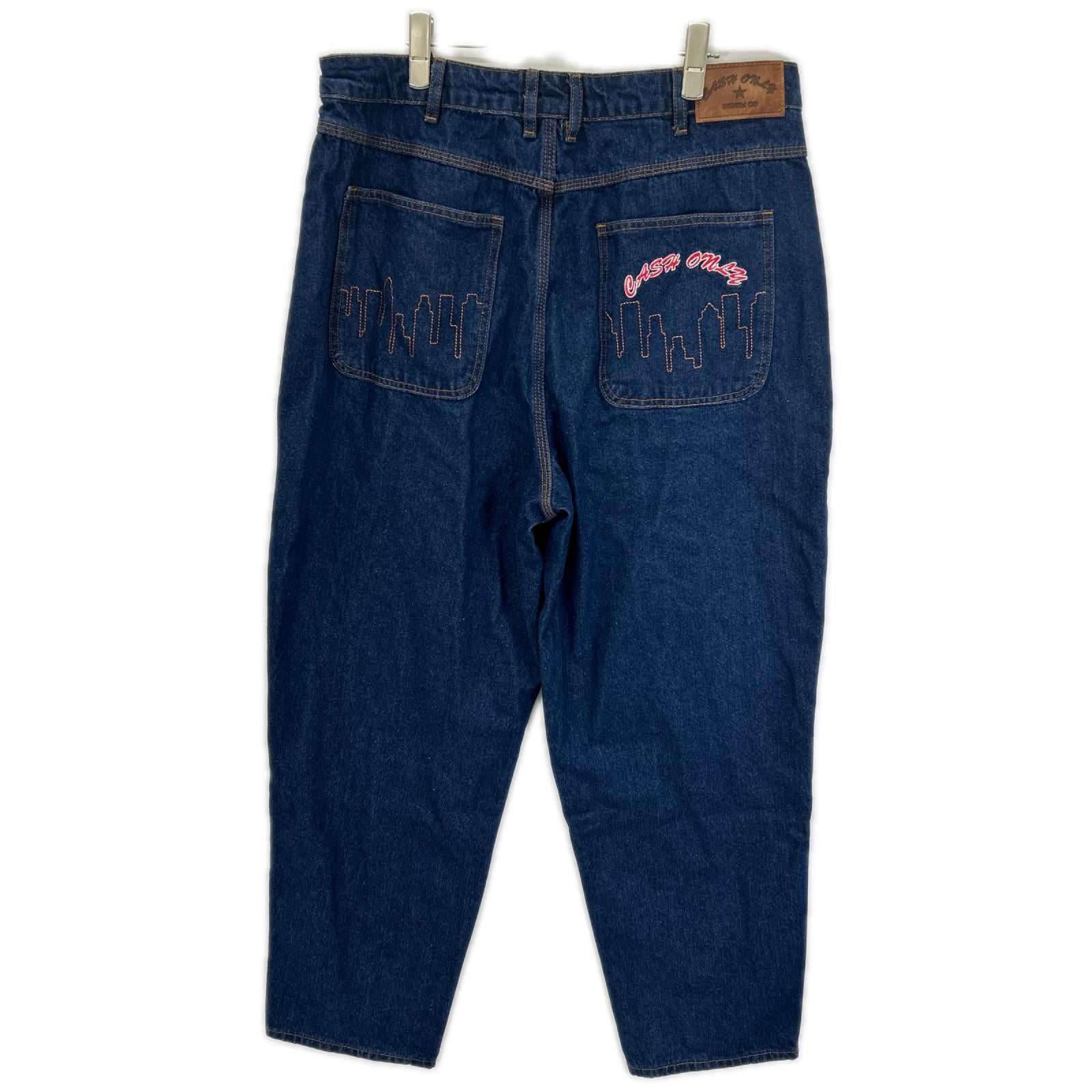CASH ONLY キャッシュオンリー インディゴ Logo Baggy Denim Jeans デニムパンツ ボトムス