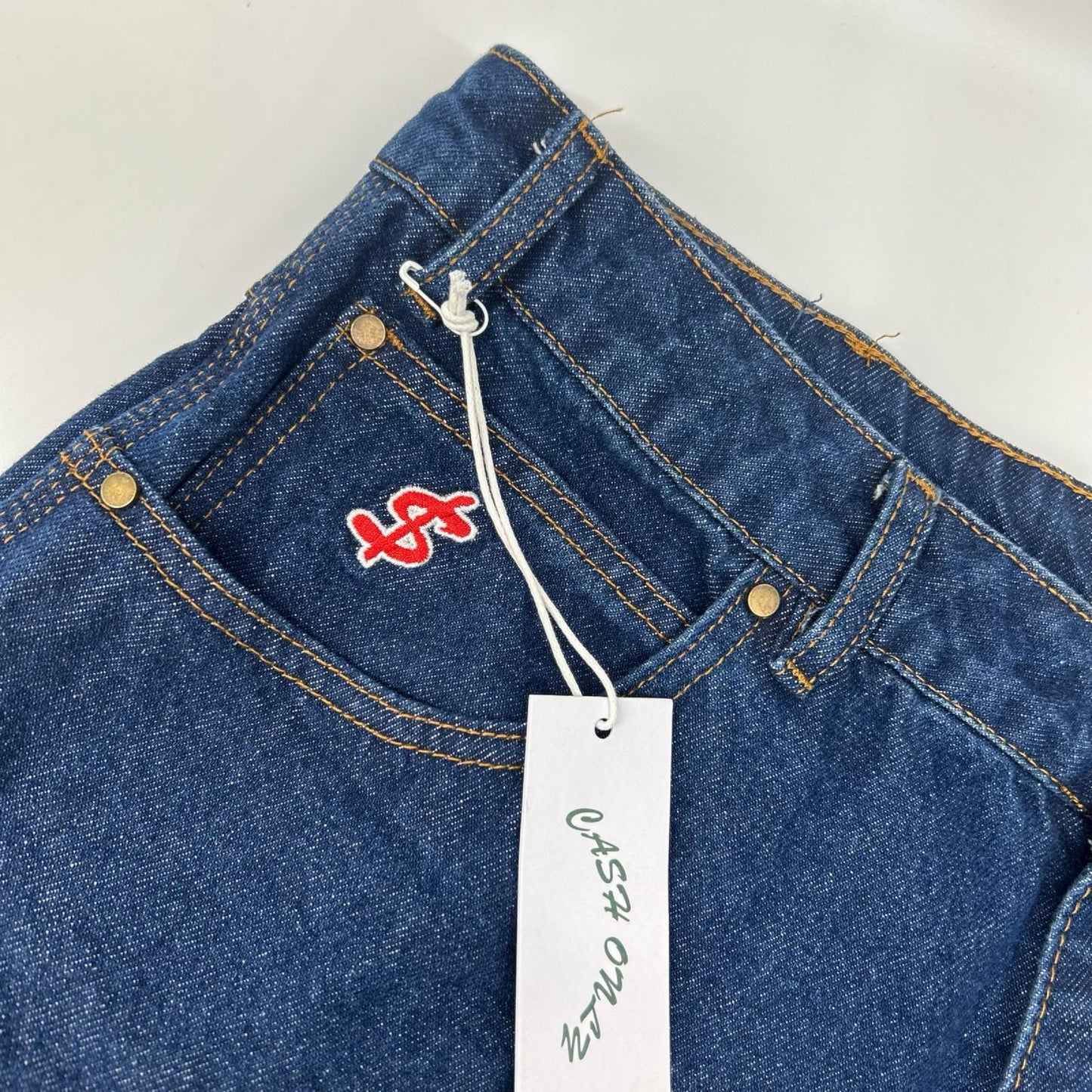CASH ONLY キャッシュオンリー インディゴ Logo Baggy Denim Jeans デニムパンツ ボトムス