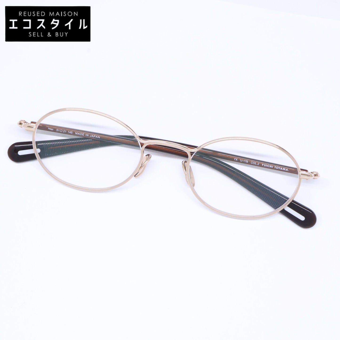 YUICHI TOYAMA ユウイチトヤマ 【美品】U-176 COL.2 Nagy オーバル アイウェア 眼鏡