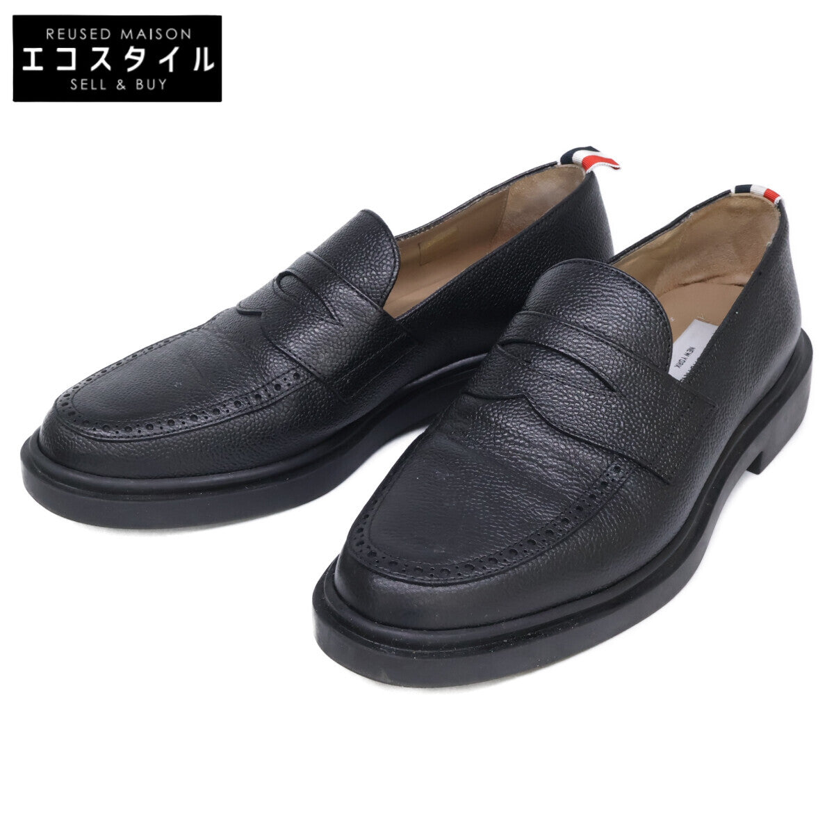 THOM BROWNE トムブラウン 【美品】ペブルグレイン ペニーローファー シューズ