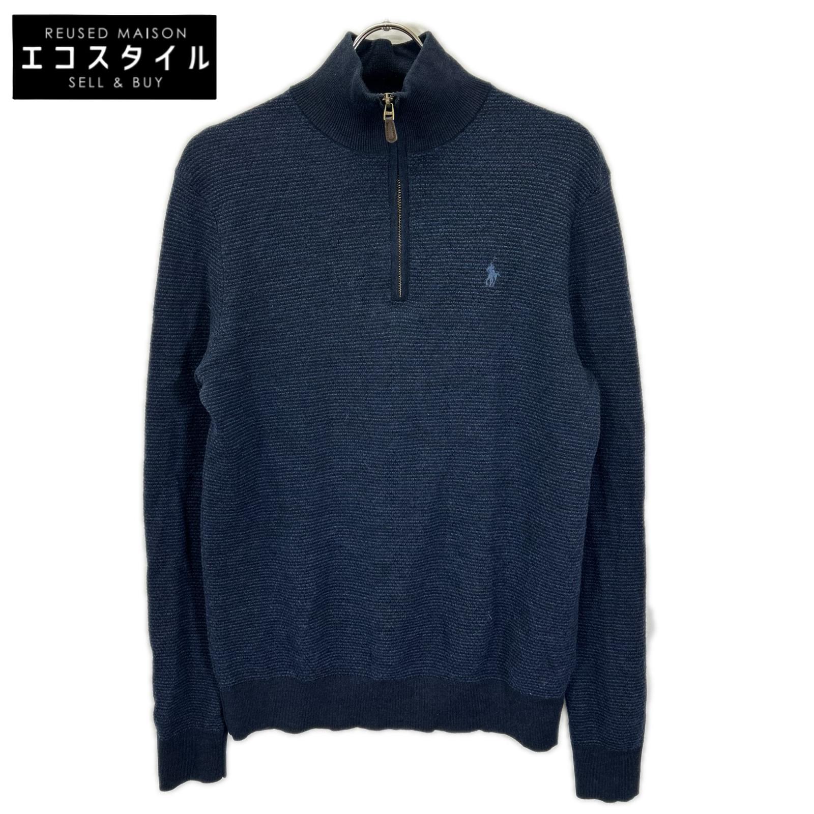 POLObyRalphLauren ポロラルフローレン 710758370002 ネイビー ウール100 ハーフジップニット トップス