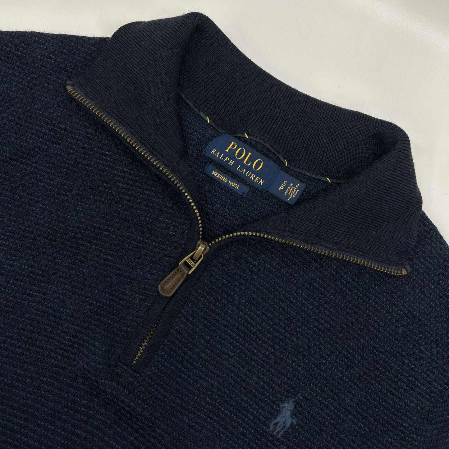 POLObyRalphLauren ポロラルフローレン 710758370002 ネイビー ウール100 ハーフジップニット トップス