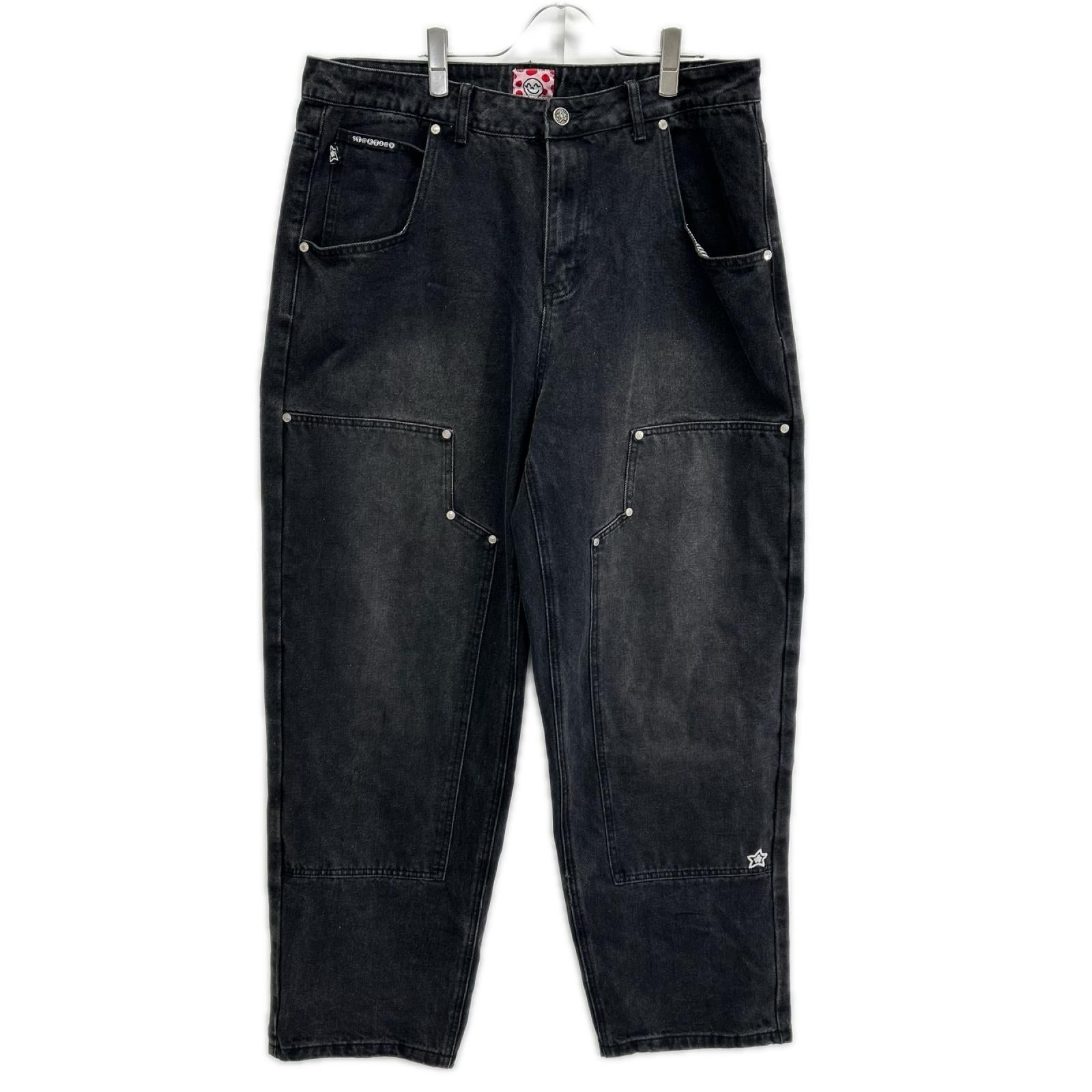 STAR TEAM スターチーム ブラック フェード加工 Double Knee Star Jean デニムパンツ ボトムス