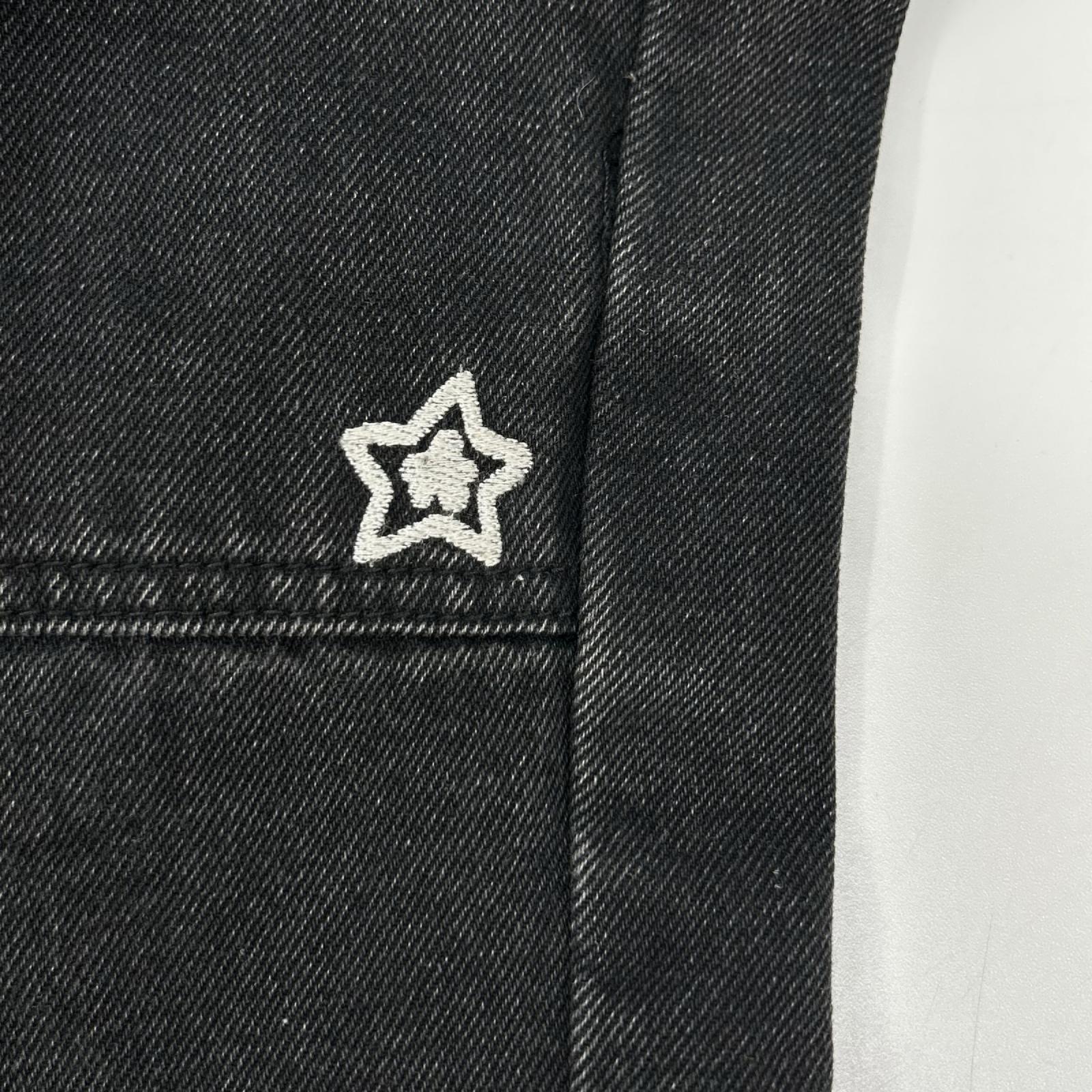 STAR TEAM スターチーム ブラック フェード加工 Double Knee Star Jean デニムパンツ ボトムス