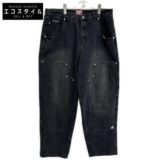 STAR TEAM スターチーム ブラック フェード加工 Double Knee Star Jean デニムパンツ ボトムス