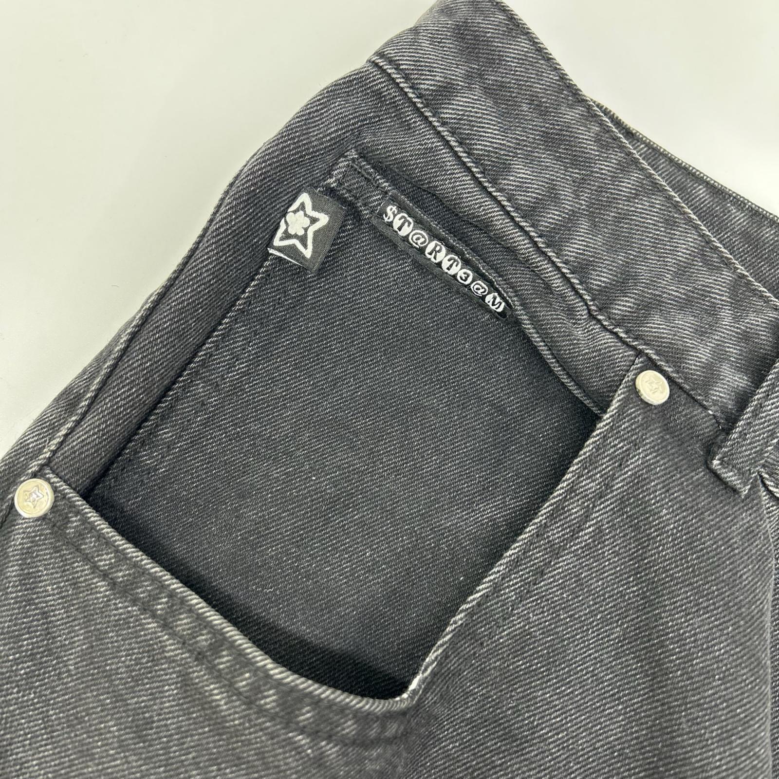 STAR TEAM スターチーム ブラック フェード加工 Double Knee Star Jean デニムパンツ ボトムス