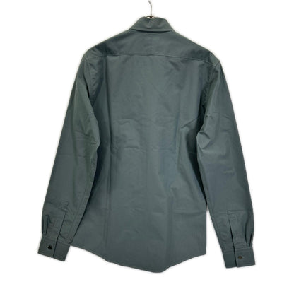 HERMES エルメス 92-5617 グレー ハーフジップ コットン 長袖シャツ トップス