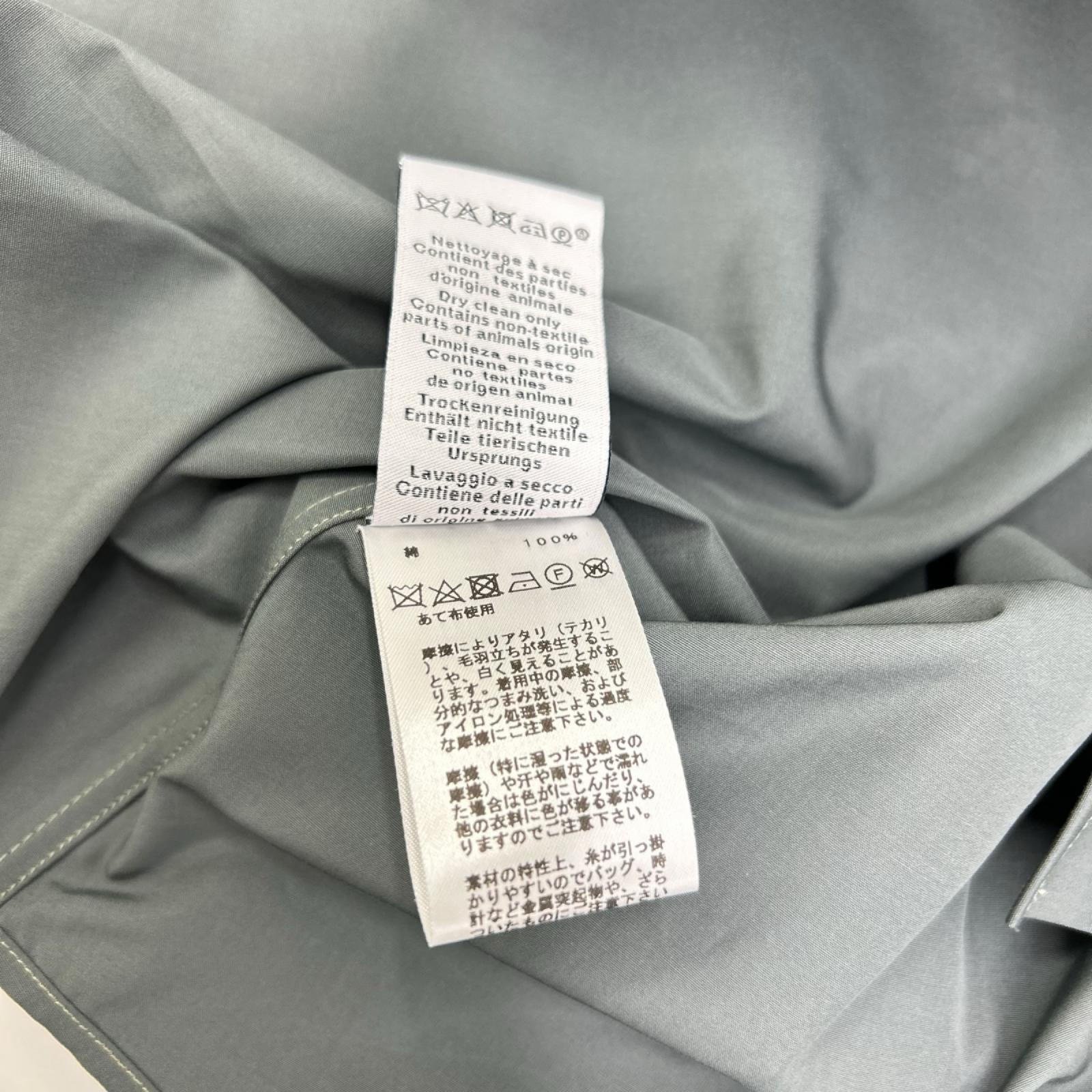 HERMES エルメス 92-5617 グレー ハーフジップ コットン 長袖シャツ トップス