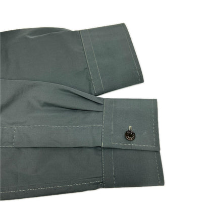 HERMES エルメス 92-5617 グレー ハーフジップ コットン 長袖シャツ トップス