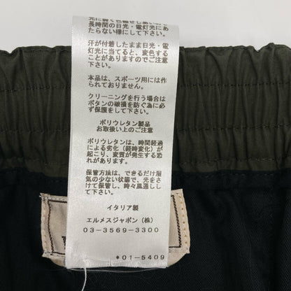 HERMES エルメス 01-5409 カーキ イージー センタープレス ジップスリット ジョガーパンツ ボトムス