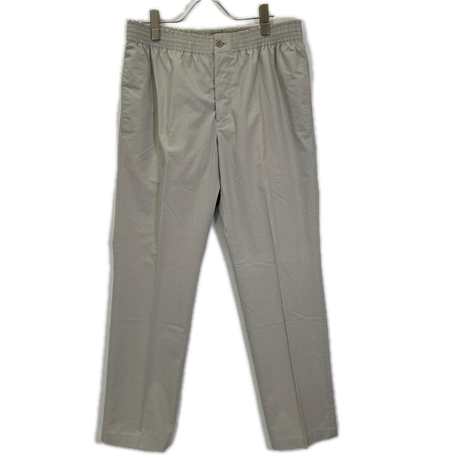 HERMES エルメス 01-5409 ライトグレー イージー ボタンフライ センタープレス スラックス ボトムス